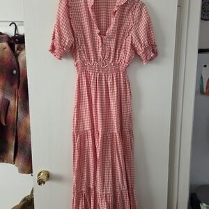 Gingham Red Maxi Dress